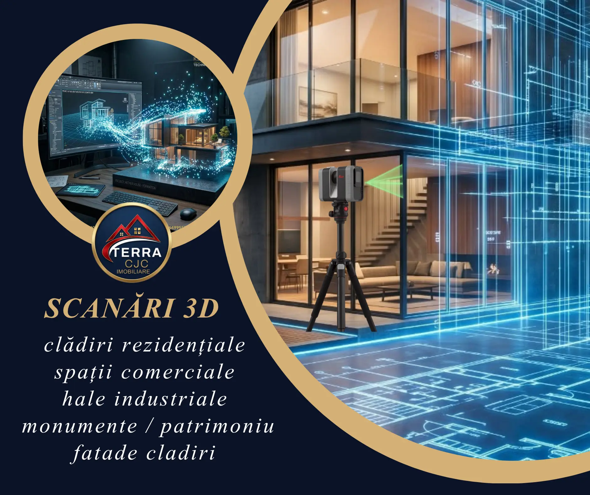 Scanări 3D pentru clădiri rezidențiale, spații comerciale și monumente