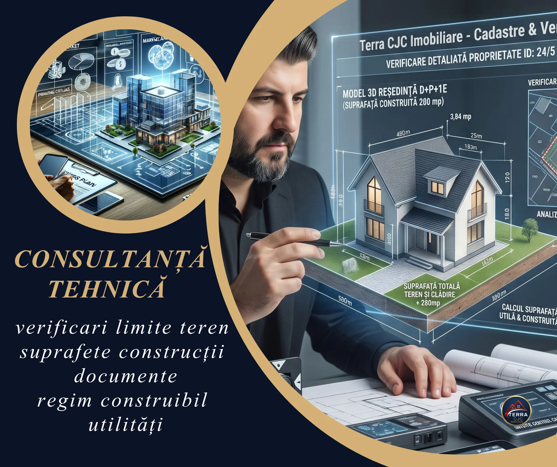 Consultanță tehnică TERRA CJC pentru acte, teren, construcții și utilități