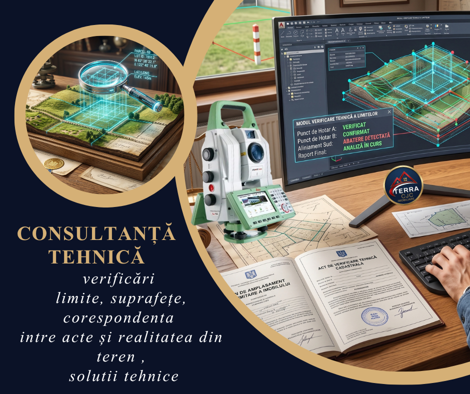 Analiză tehnică a limitelor cadastrale și măsurătorilor unei proprietăți